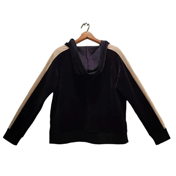 New 525 America Pullover Hoodie Navy Blue Oversized Velour Striped Sleeve Small - Picture 5 of 10